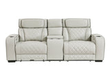 1pc Luxurious Power Reclining Loveseat w Center Console Adjustable Headrests Lights Storage Arms USB B011P609102