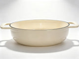 Cast iron 6QT cooking pot - ceramic white - comes with two silicone gloves - Enamel pot 98601897