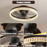 ZNTS Ceiling Fans with Lights, Minimalist Ring Led Chandelier Fan with Remote Control Modern Ceiling Lamp W1340121803