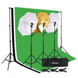 ZNTS 45W Photo Photography Umbrella Lighting Kit Studio Light Bulb Non-Woven Fabric Backdrop Stand 28327601