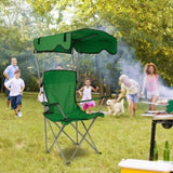 Foldable Beach Canopy Chair Sun Protection Camping Lawn Canopy Chair 330LBS Load Folding Seat w/ Cup 07445250