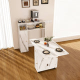 Multifunctional Folding Dining Table with Wall-Mounted Sideboard & Storage for Small 12065176