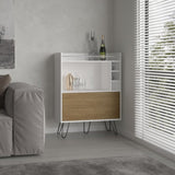 Tori 42" Tall One-Door Bar Cabinet with Three Cubbies, Three Shelves, Top Prep surface with Rail for B200P286936