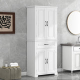 ZNTS Bathroom Storage Cabinet with Doors and Drawer, Multiple Storage Space, Adjustable Shelf, White 47035858