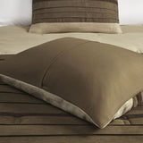 7 PC Pieced Faux Suede Comforter Set Natural Full B03596878