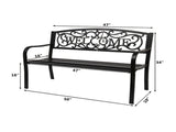 50" Outdoor Welcome Backrest Cast Iron Bench 27571420
