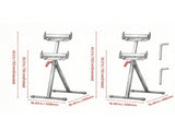 2 Pack Folding Roller Stand 27 to 43 Inch Adjustable Height Polished Steel Roller Head 05932922