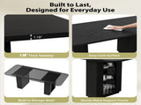 70.9" Rectangular Dining Table for 6 People, Fluted Panel Legs with 2 Side Storage Cabinets, MDF 02706775
