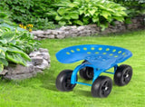 360&deg Garden Rolling Workseat with Swivel Seat and Adjustable Height-Blue 71600840