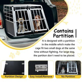Double Doors Pet Car Transport Cage Aluminium Puppy Travel Crate Box Trapezoidal Kennel Dog Cat 79060182