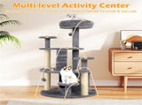 40" Multi-Level Cat Tree for Munchkin & Old Cats - Stable Wide Base, Soft Padded Perch Large Condo 36298220