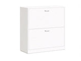 Narrow Shoe Cabinet with 2 Flip Drawers, Slim Entryway Shoe Storage with Adjustable Shelves, 09283371
