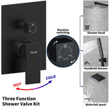 Male NPT Shower Faucet Set, Waterfall Shower System for Bathroom, High Pressure 10" Rain Shower Head T3177P277541