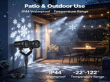 Snowflake Projection Light with Dual Adjustable 180&degHeads, IP44 ABS Outdoor Projector Light, 4 94942918