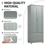 Tall Storage Cabinet with Two Drawers for Bathroom/Office, Grey WF299284AAE