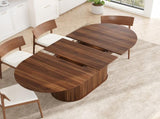 55.11"-70.86" Extendable Dining Table, with Striped Legs for Living Room & Kitchen W757P411745