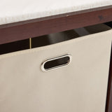 Wooden Frame Removable Top Brown Painted Pine Children's Cot with 3 Fabric Drawers 1 Fabric Bag 46422703