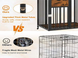 2-in-1 Dog Crate Furniture with Thickened Metal Tubes, Lockable Wheels Pet Kennel for Small Dogs 42924920