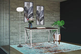 Madison Office Workspace Desk MDF/Chrome In Brown B091P183627