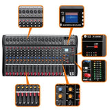 Digital 16-Channel Mixer Sound Board Console Wireless Live Studio Audio Mixer Power Mixing USB 04273385