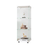 Glass Display Cabinet with 3 Shelves, One-Door Curio Cabinets for Living Room, Bedroom, Office, W1806118656