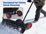30" Wide Metal Snow Pusher with 15" Height & 2 Wheels,Adjustable Angle & Height Handle for 68039684