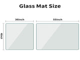 46"x55" Tempered Glass Office Chair Mat for Carpeted or Hardwood Floors,Clear 80193287