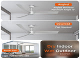 52 Inch Ceiling Fans with Lights Led Remote Control Low Profile Flush Mount for Living Room Bedroom 67060596