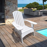 Outdoor or indoor Wood Adirondack chair with an hole to hold umbrella on the arm ,white 88028085