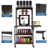 3D Printer Stand, Heavy Duty 3D Printer Table Stand with Filament Storage Rack, T-Shaped Spools 00837122