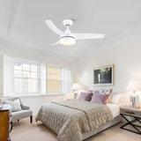 ZNTS 42 inch indoor white ceiling fan with LED light W1367P146456