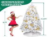 7.5 FT Artificial Christmas Tree with DIY 400 Warm White LED Lights, Hinged Xmas Pine Tree with Tree 78401324