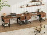 55 Inch Computer Desk with 4 Drawers, Office Desk with Mesh Shelf, Gaming Desk, Writing Work Desk , 34483803
