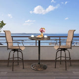 ZNTS Outdoor Bistro Pub Table, Round Patio Bar Height Cocktail Table, Antique Bronze 07814241