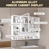 Aluminium Medicine Cabinet Mirror, 35 x 28 Inches Medicine Cabinet with 3 Colors LED Light and 11053490