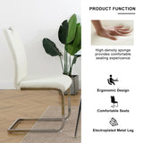 Modern Dining Chairs with Faux Leather Padded Seat Dining Living Room Chairs Upholstered Chair with W210127280