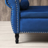 Aijia 63" Velvet Multifunctional Storage Bench Rectangular Sofa Stool Buttons Tufted Nailhead W111749318