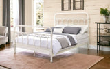White Full Bed with Spindle Headboard B062P215388