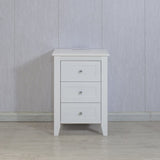 White 3 Drawer Nightstand with Charging Station and USB Ports & Power Outlets,Wooden Bed Side W141260296