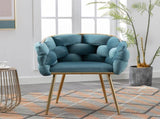 Luxury modern simple leisure velvet single sofa chair bedroom lazy person household dresser stool W117067859