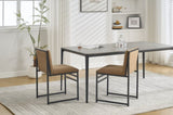 Modern Dining Chairs set of 2, Upholstered Linen cushions and backrest with minimalist craft iron W1249P257010