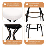 Modern Backless Bar Stools Set of 2 Round Upholstered Counter Stools for Kitchen Island Velvet W1757P294424