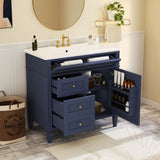 36'' Bathroom Vanity with Top Sink, Modern Bathroom Storage Cabinet with 2 Drawers and a Tip-out N710P230246C