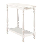 Modern Transitional White 1pc Side Table/Nightstand Hidden Tray Open Shelf Sofa Side Table Turned B011P191542