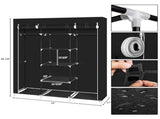 69" Portable Clothes Closet Non-Woven Fabric Wardrobe Double Rod Storage Organizer Black 23382400