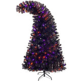 ZNTS 6FT Artificial Fir Bent Top Halloween Christmas Tree, Xmas Tree Bendable Grinch Style Christmas Tree PX292919AAB