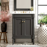 24'' Bathroom Vanity with Top Sink, 2-Tier Modern Bathroom Storage Cabinet, Single Sink Bathroom N710P190503B