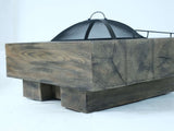 Wood-Fueled Outdoor Fire Pit with Wood Grain Design W2734P228321