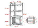 4 Tier Corner Wine Rack with Glass Holder, Storage Shelves and Bottle Display 50861799
