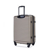 3 Piece Luggage Sets ABS Lightweight Suitcase with Two Hooks, Spinner Wheels, TSA Lock, 74309994